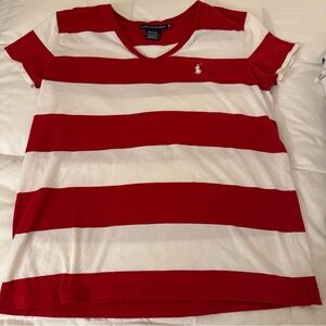 Ralph Lauren Sport med Red and White Striped t shirt